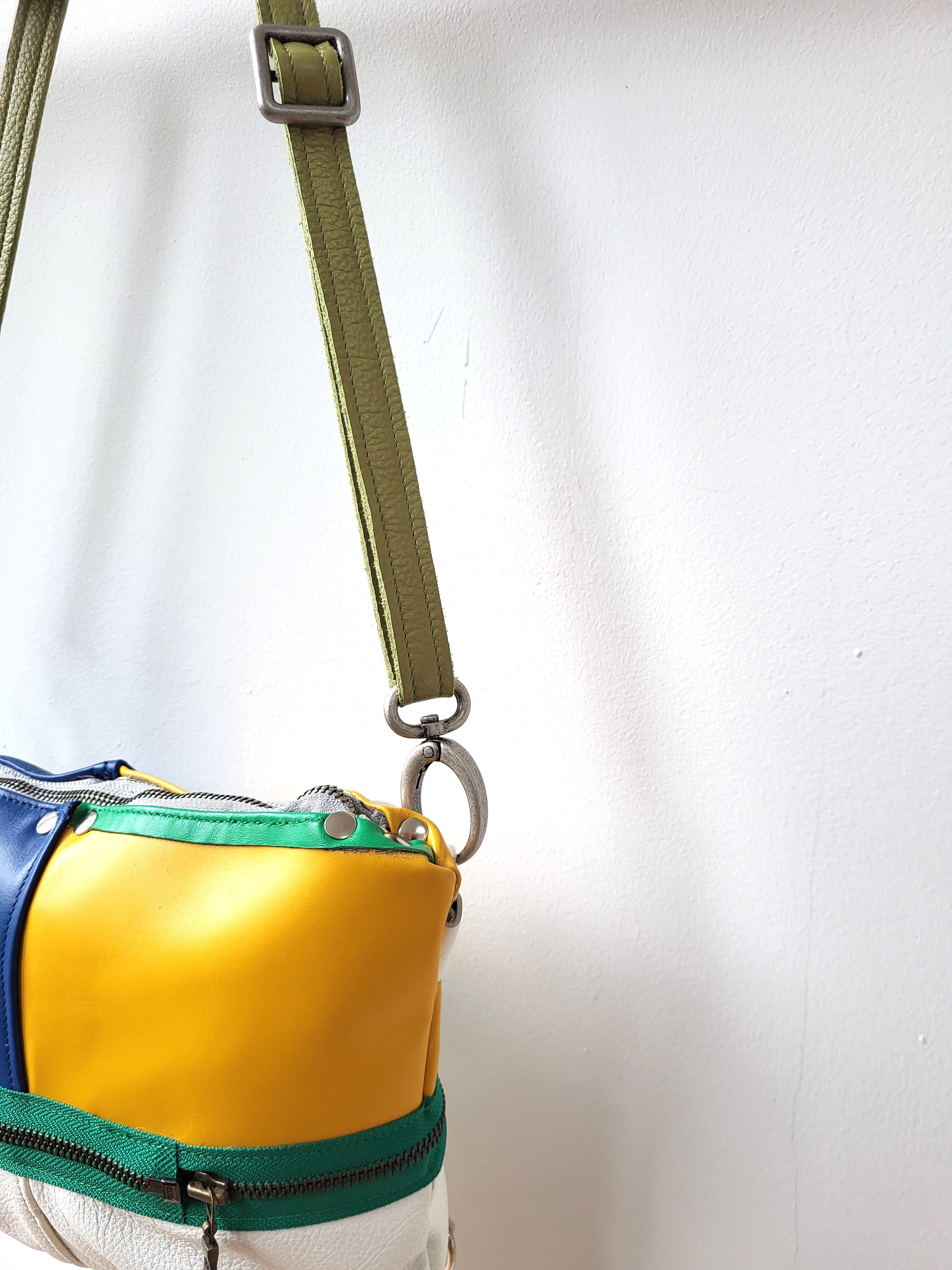 Convertible Leather Bag: 2-in-1 - Shoulder Baguette Bag and Backpack