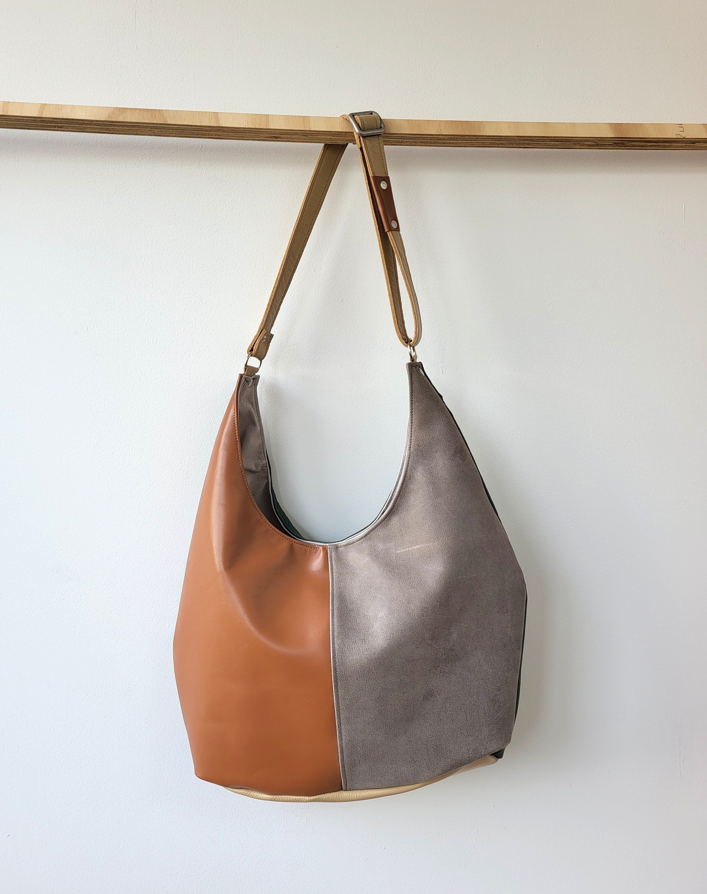 Hobo leather bag - double face