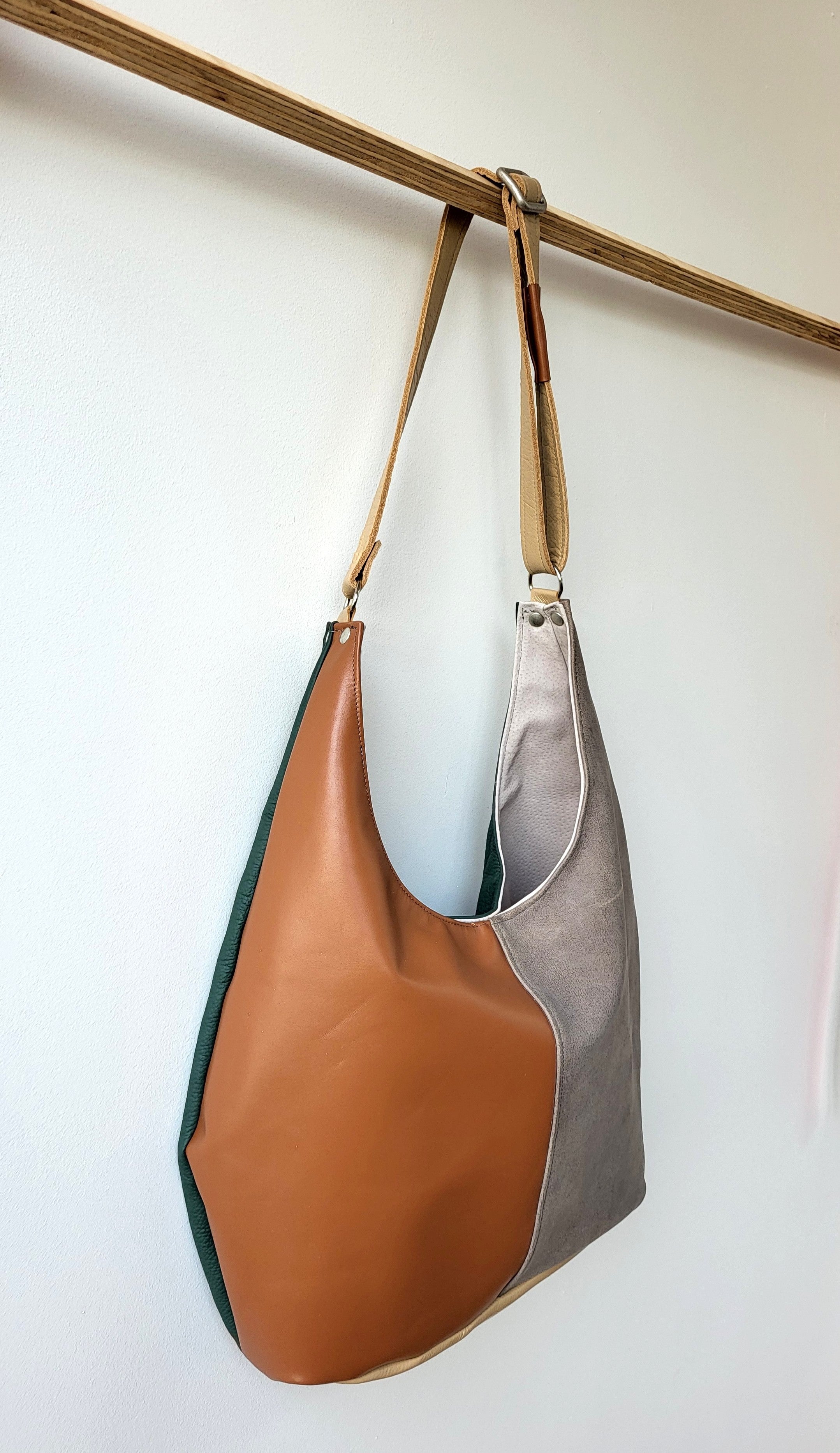 Hobo leather bag - double face