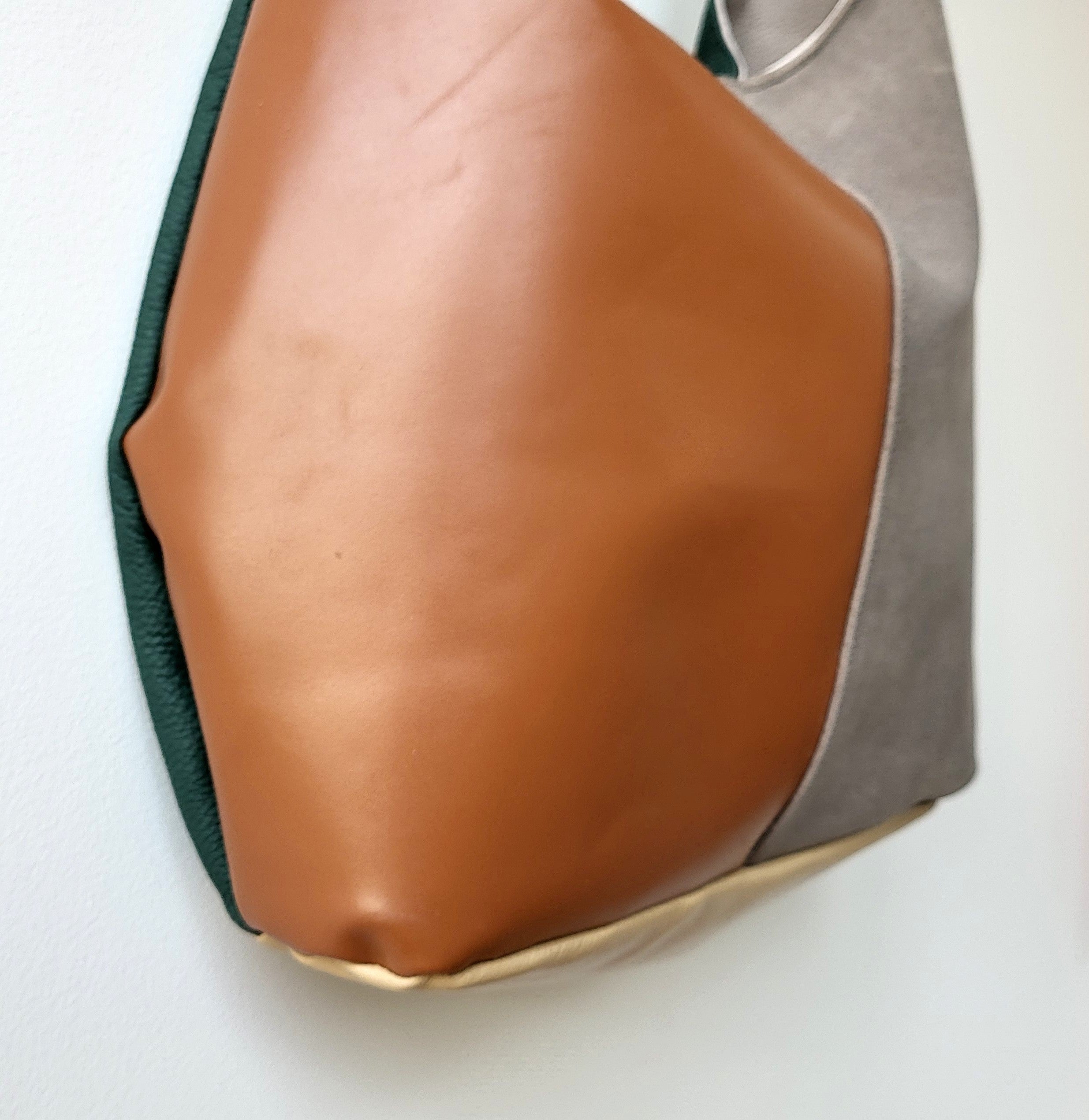 Hobo leather bag - double face