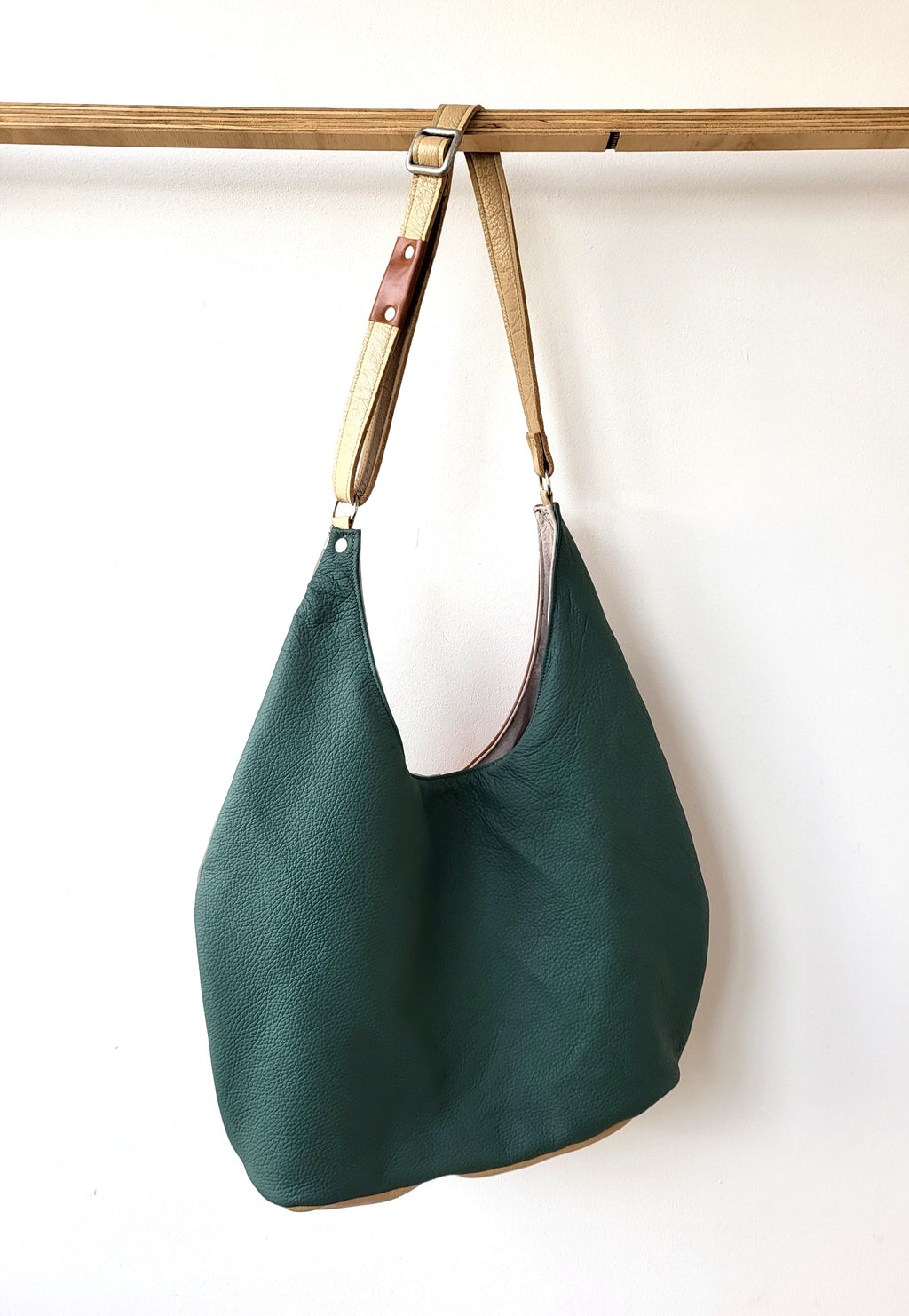 Hobo leather bag - double face