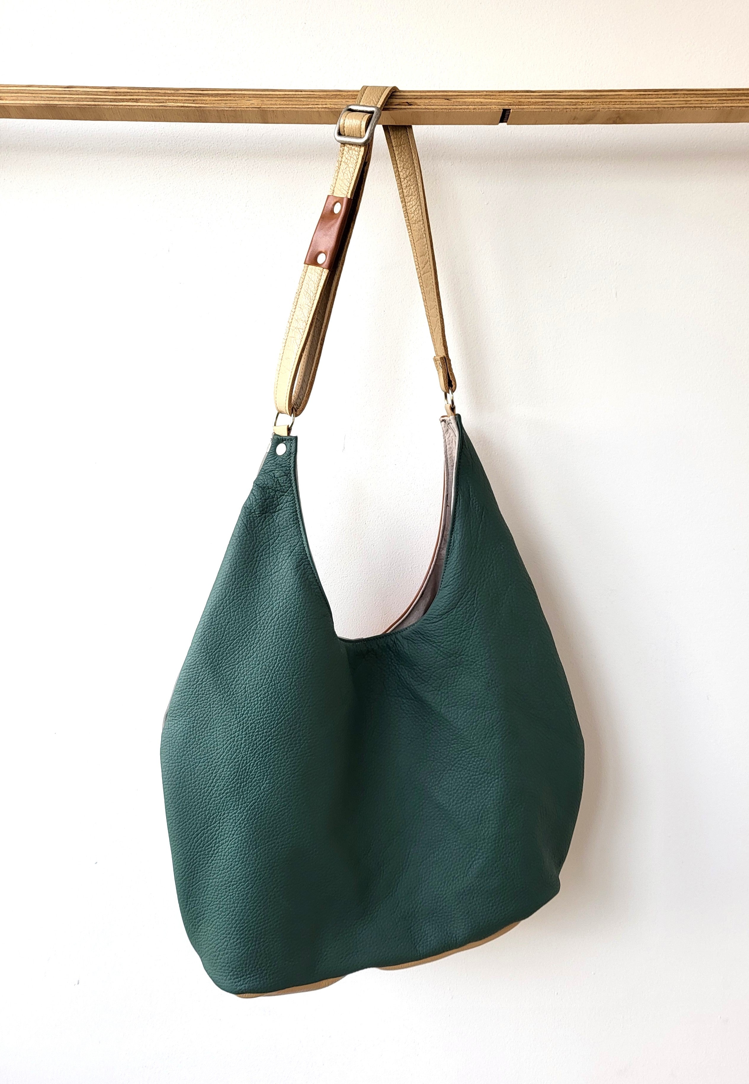 Hobo leather bag - double face