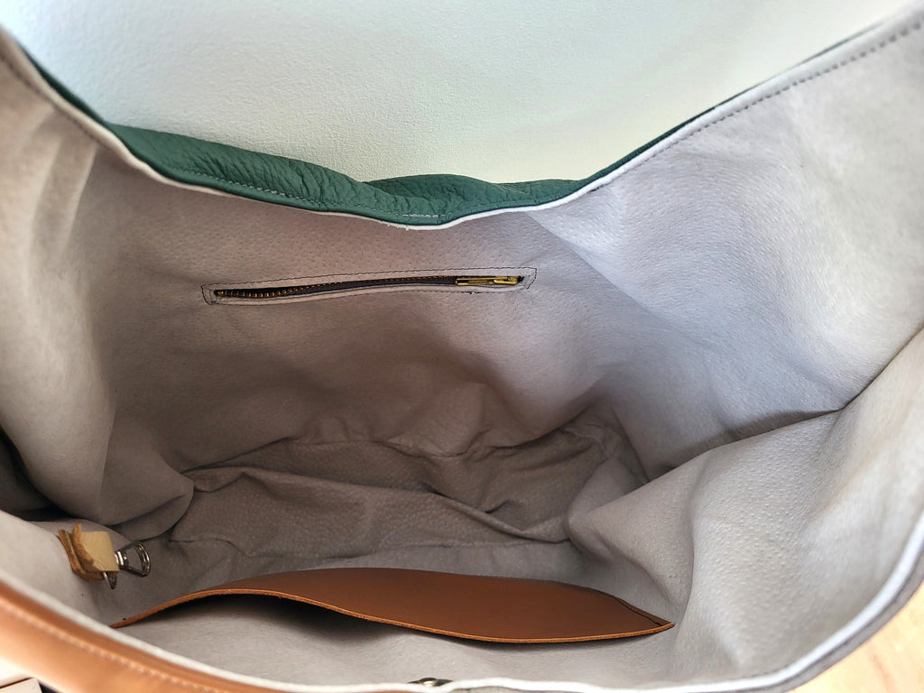 Hobo leather bag - double face