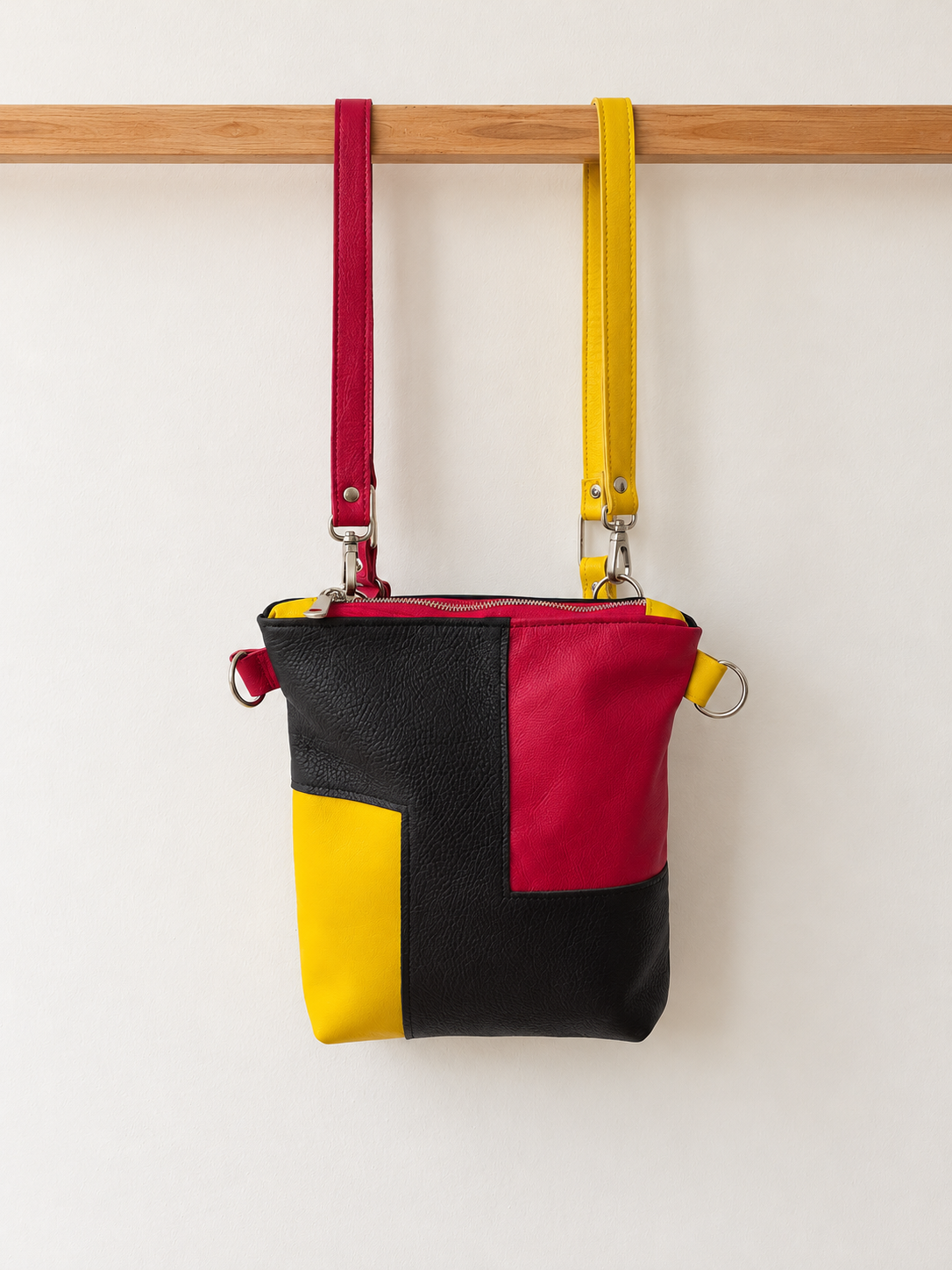 2-in-1 Upcycled Leather Backpack & Baguette Bag