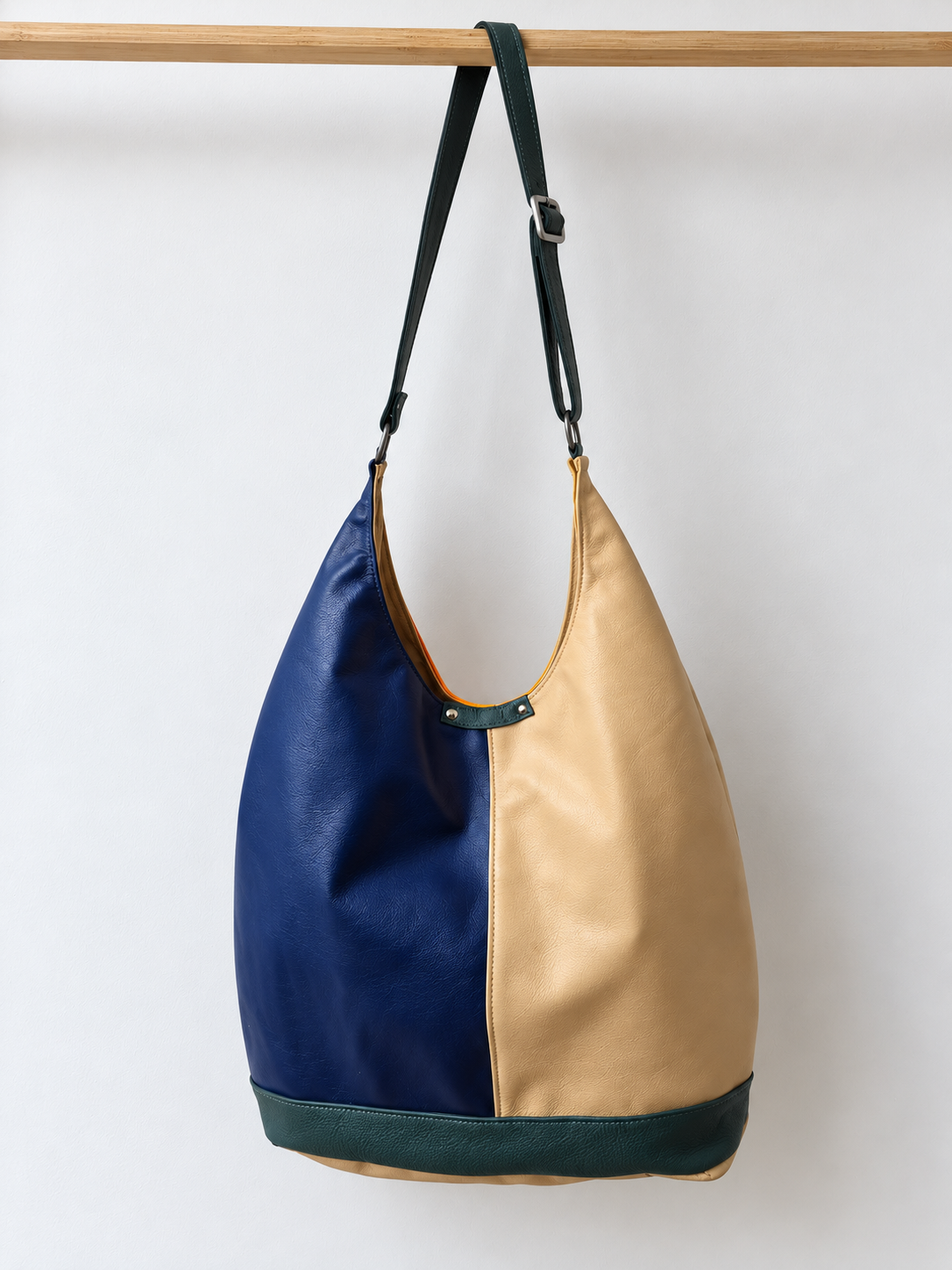 Double-Face Leather Hobo Bag
